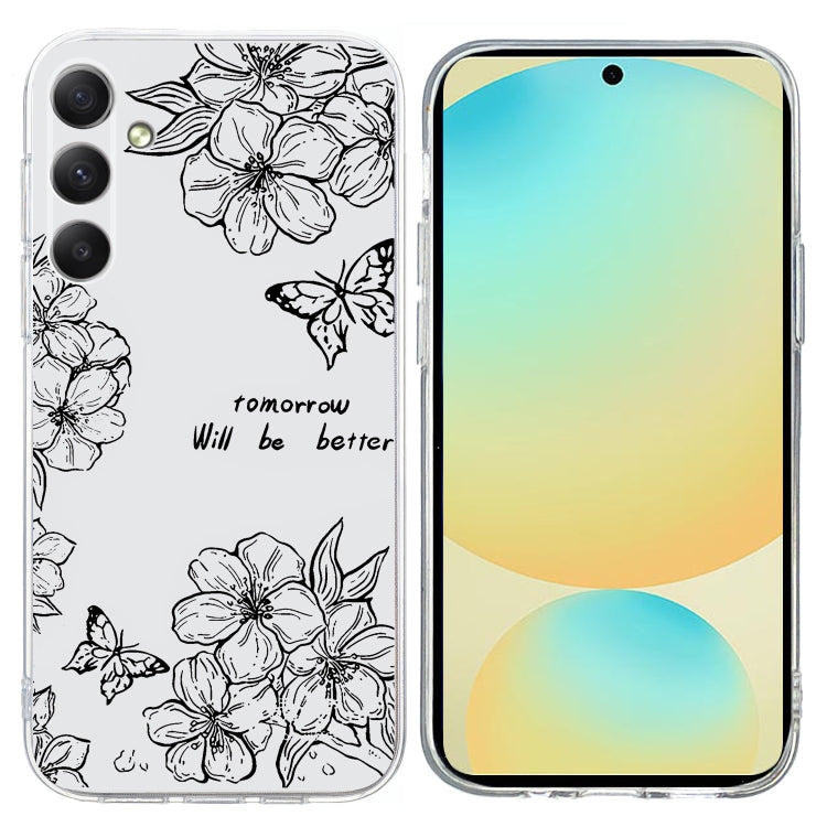 For Samsung Galaxy S25 FE 5G Colorful Painting Pattern TPU Phone Case(Butterfly Flower) by buy2fix