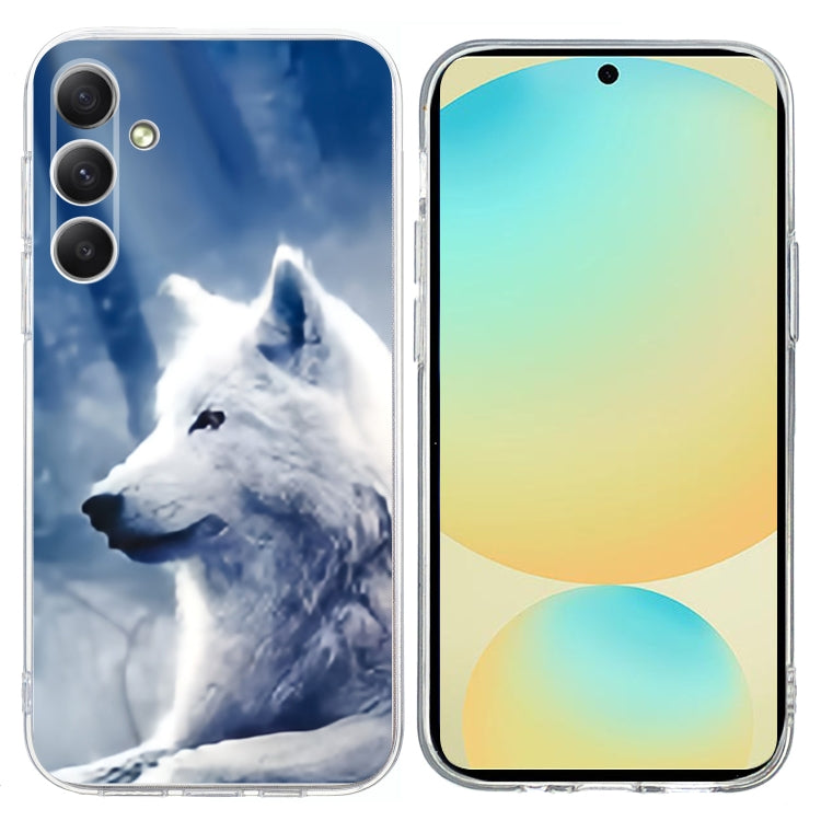 For Samsung Galaxy S25 FE 5G Colorful Painting Pattern TPU Phone Case(White Wolf) by buy2fix