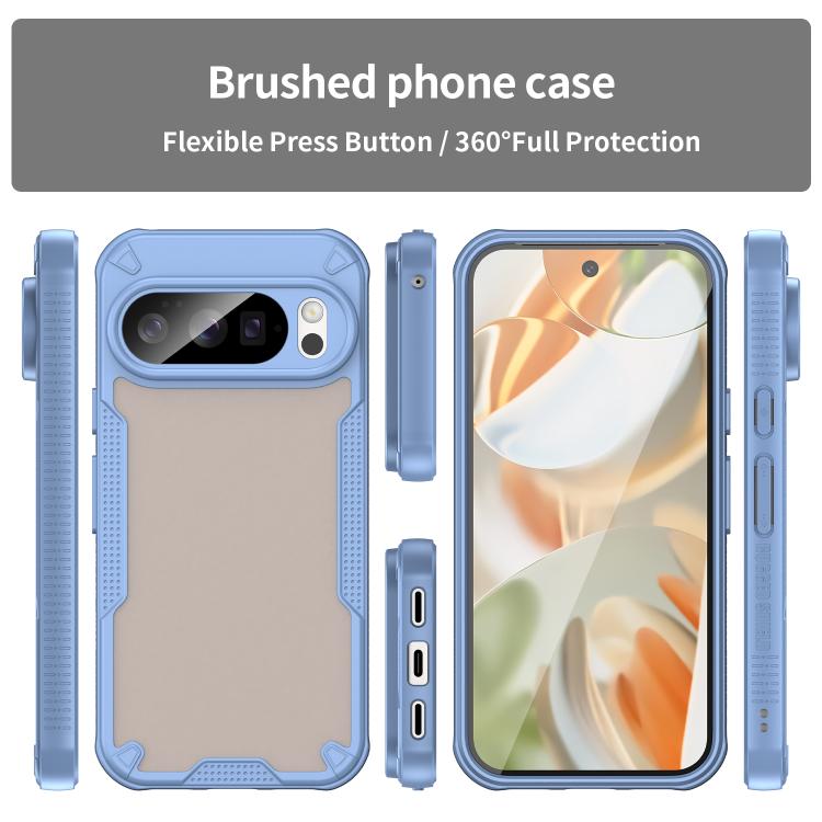 For Google Pixel 10 Pro Armor Glaze PC Hybrid TPU Phone Case(Blue) - Google Cases by buy2fix | Online Shopping UK | buy2fix