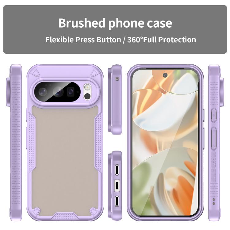 For Google Pixel 10 Pro Armor Glaze PC Hybrid TPU Phone Case(Purple) - Google Cases by buy2fix | Online Shopping UK | buy2fix