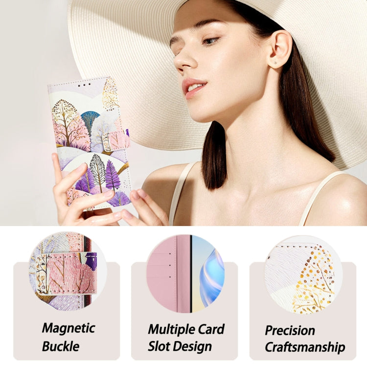 For iPhone 16e Art Colored Drawing Pattern Leather Phone Case(Landscape) - iPhone 16e Cases by buy2fix | Online Shopping UK | buy2fix