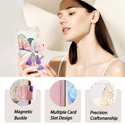 For iPhone 16e Art Colored Drawing Pattern Leather Phone Case(Landscape) - iPhone 16e Cases by buy2fix | Online Shopping UK | buy2fix