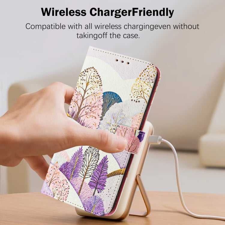 For iPhone 16e Art Colored Drawing Pattern Leather Phone Case(Landscape) - iPhone 16e Cases by buy2fix | Online Shopping UK | buy2fix