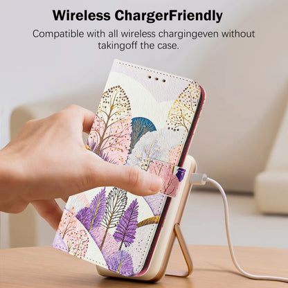 For iPhone 16e Art Colored Drawing Pattern Leather Phone Case(Landscape) - iPhone 16e Cases by buy2fix | Online Shopping UK | buy2fix