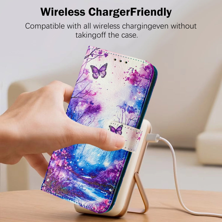 For iPhone 16e Art Colored Drawing Pattern Leather Phone Case(Dreamland) - iPhone 16e Cases by buy2fix | Online Shopping UK | buy2fix