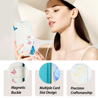 For iPhone 16e Art Colored Drawing Pattern Leather Phone Case(Butterfly house) - iPhone 16e Cases by buy2fix | Online Shopping UK | buy2fix