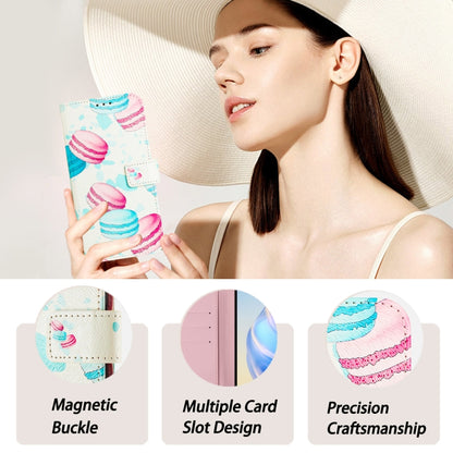 For iPhone 16e Art Colored Drawing Pattern Leather Phone Case(Cake) - iPhone 16e Cases by buy2fix | Online Shopping UK | buy2fix