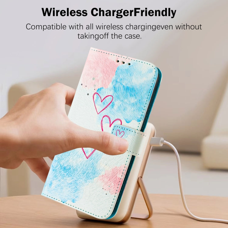 For iPhone 16e Art Colored Drawing Pattern Leather Phone Case(LOVE ME) - iPhone 16e Cases by buy2fix | Online Shopping UK | buy2fix