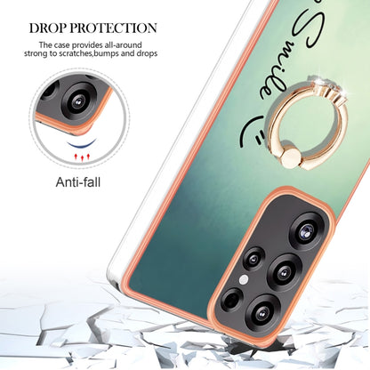 For Samsung Galaxy S25 Ultra 5G Electroplating Dual-side IMD Phone Case with Ring Holder(Smile) by buy2fix