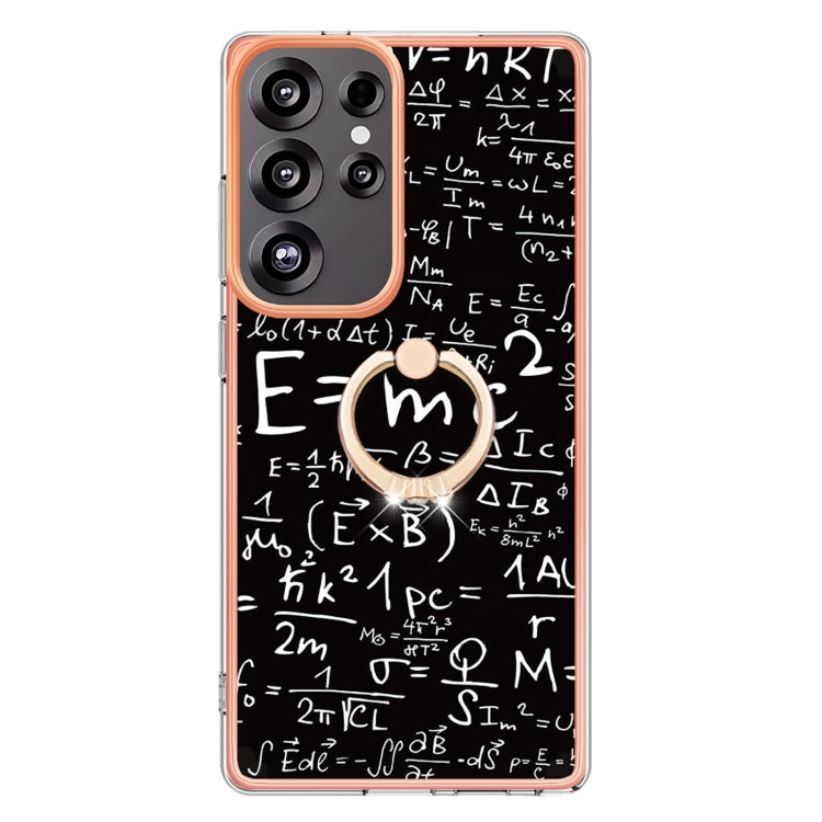 For Samsung Galaxy S25 Ultra 5G Electroplating Dual-side IMD Phone Case with Ring Holder(Equation) by buy2fix