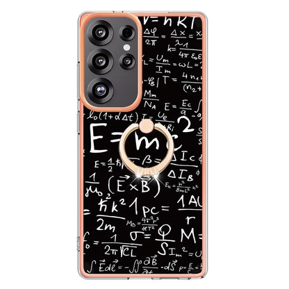 For Samsung Galaxy S25 Ultra 5G Electroplating Dual-side IMD Phone Case with Ring Holder(Equation) by buy2fix