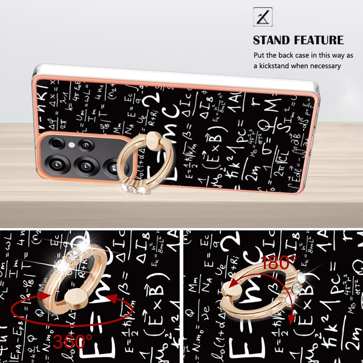 For Samsung Galaxy S25 Ultra 5G Electroplating Dual-side IMD Phone Case with Ring Holder(Equation) by buy2fix