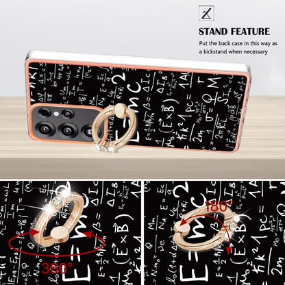 For Samsung Galaxy S25 Ultra 5G Electroplating Dual-side IMD Phone Case with Ring Holder(Equation) by buy2fix