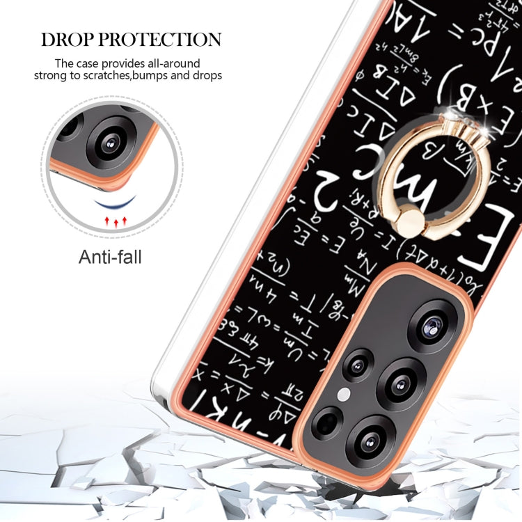 For Samsung Galaxy S25 Ultra 5G Electroplating Dual-side IMD Phone Case with Ring Holder(Equation) by buy2fix