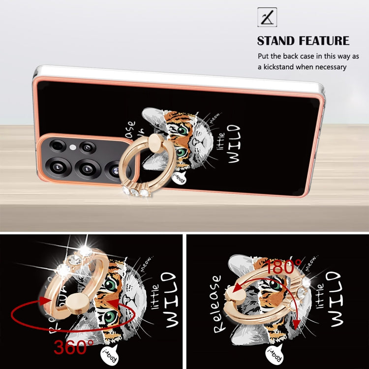 For Samsung Galaxy S25 Ultra 5G Electroplating Dual-side IMD Phone Case with Ring Holder(Natural Growth) by buy2fix