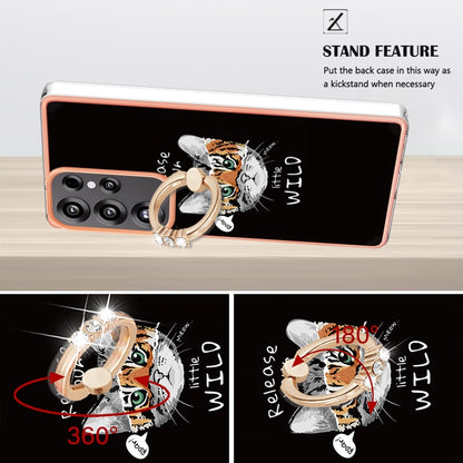 For Samsung Galaxy S25 Ultra 5G Electroplating Dual-side IMD Phone Case with Ring Holder(Natural Growth) by buy2fix