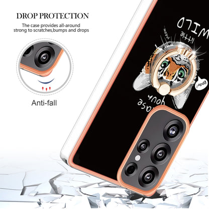 For Samsung Galaxy S25 Ultra 5G Electroplating Dual-side IMD Phone Case with Ring Holder(Natural Growth) by buy2fix