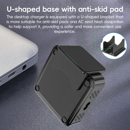 200W GaN 3 Type-C 2 USB Multi Ports Sharing Desktop Charger, Plug:UK Plug(Grey) - Multifunction Charger by buy2fix | Online Shopping UK | buy2fix