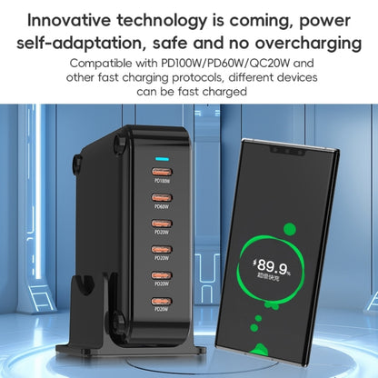 240W GaN 6-Ports USB-C / Type-C Multi Sharing Desktop Charger, Plug:US Plug(Grey) - Multifunction Charger by buy2fix | Online Shopping UK | buy2fix