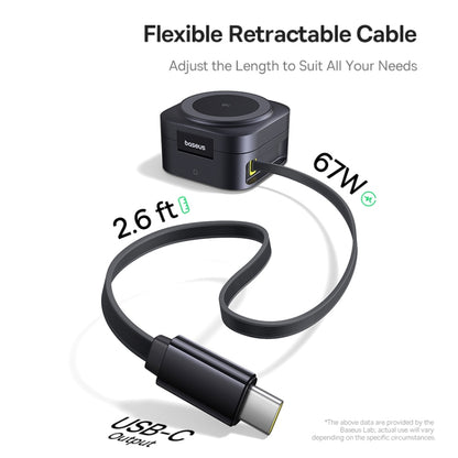 Baseus OS PicoGo Qi2 67W 2 in 1 Magnetic Wireless Charger with 1m Type-C to Type-C Elbow Data Cable(Black) - Wireless Charger by Baseus | Online Shopping UK | buy2fix