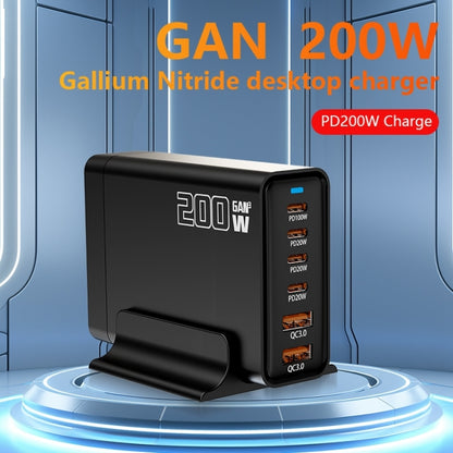 200W GaN 4 Type-C 2 USB Multi Ports Sharing Desktop Charger, Plug:EU Plug(White) - Multifunction Charger by buy2fix | Online Shopping UK | buy2fix