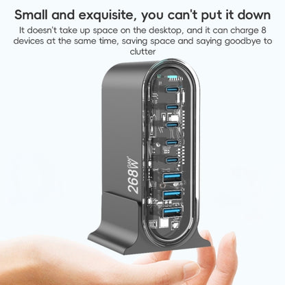 268W GaN 5 Type-C 3 USB Multi Ports Sharing Desktop Charger, Plug:EU Plug(Black) - Multifunction Charger by buy2fix | Online Shopping UK | buy2fix