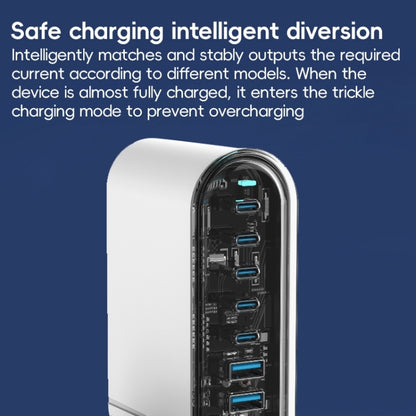 268W GaN 5 Type-C 3 USB Multi Ports Sharing Desktop Charger, Plug:AU Plug(Black) - Multifunction Charger by buy2fix | Online Shopping UK | buy2fix