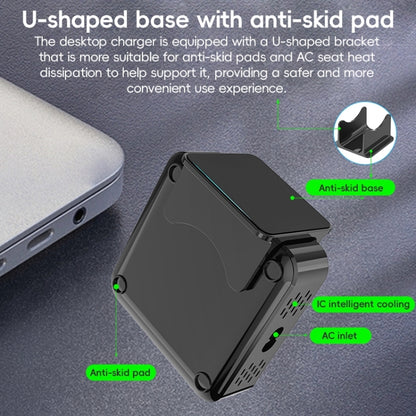 320W GaN 6 Type-C 2 USB Multi Ports Sharing Desktop Charger, Plug:UK Plug(Grey) - Multifunction Charger by buy2fix | Online Shopping UK | buy2fix