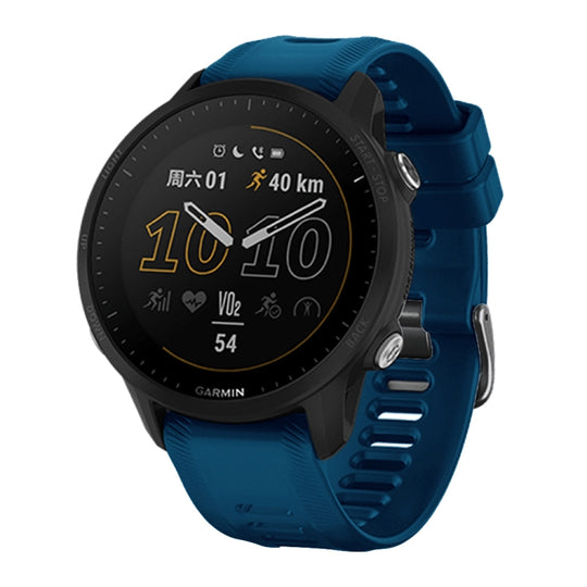 For Garmin Forerunner 955 Official Twill Silicone Watch Band(Midnight Blue)