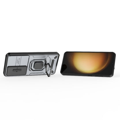 For Samsung Galaxy S25 5G Sliding Camshield TPU + PC Shockproof Phone Case with Holder(Grey) by buy2fix