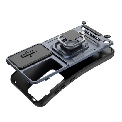 For Samsung Galaxy S25 5G Sliding Camshield TPU + PC Shockproof Phone Case with Holder(Grey) by buy2fix