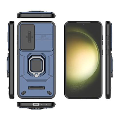 For Samsung Galaxy S25+ 5G Sliding Camshield TPU + PC Shockproof Phone Case with Holder(Blue) - Galaxy S25+ 5G Cases by buy2fix | Online Shopping UK | buy2fix