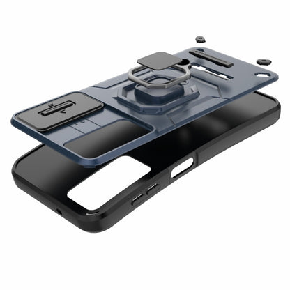 For Samsung Galaxy S25+ 5G Sliding Camshield TPU + PC Shockproof Phone Case with Holder(Blue) - Galaxy S25+ 5G Cases by buy2fix | Online Shopping UK | buy2fix
