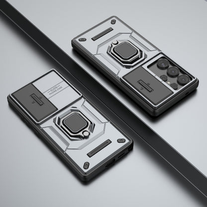 For Samsung Galaxy S25 Ultra 5G Sliding Camshield TPU + PC Shockproof Phone Case with Holder(Grey) by buy2fix