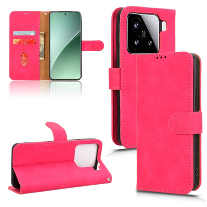 For Xiaomi 15 Skin Feel Magnetic Flip Leather Phone Case(Rose Red) - 15 Cases by buy2fix | Online Shopping UK | buy2fix