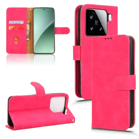 For Xiaomi 15 Skin Feel Magnetic Flip Leather Phone Case(Rose Red) - 15 Cases by buy2fix | Online Shopping UK | buy2fix