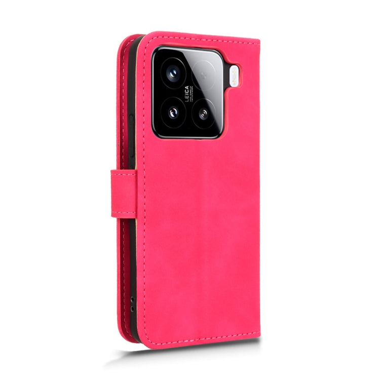 For Xiaomi 15 Skin Feel Magnetic Flip Leather Phone Case(Rose Red) - 15 Cases by buy2fix | Online Shopping UK | buy2fix