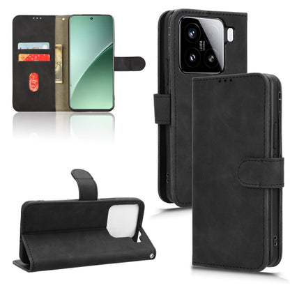 For Xiaomi 15 Pro Skin Feel Magnetic Flip Leather Phone Case(Black) - 15 Pro Cases by buy2fix | Online Shopping UK | buy2fix