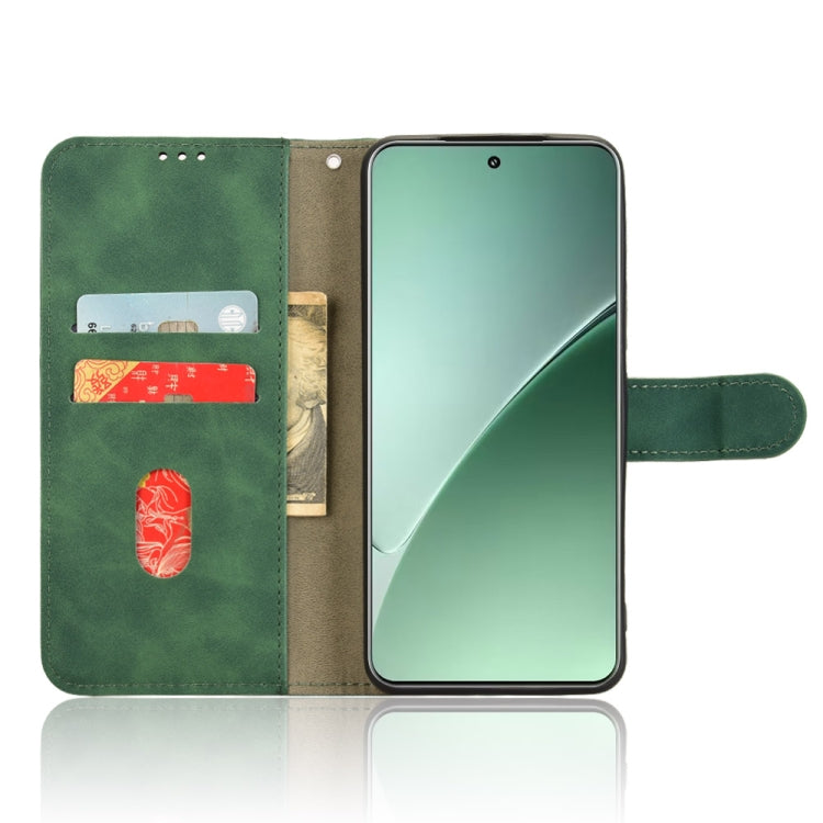 For Xiaomi 15 Pro Skin Feel Magnetic Flip Leather Phone Case(Green) - 15 Pro Cases by buy2fix | Online Shopping UK | buy2fix