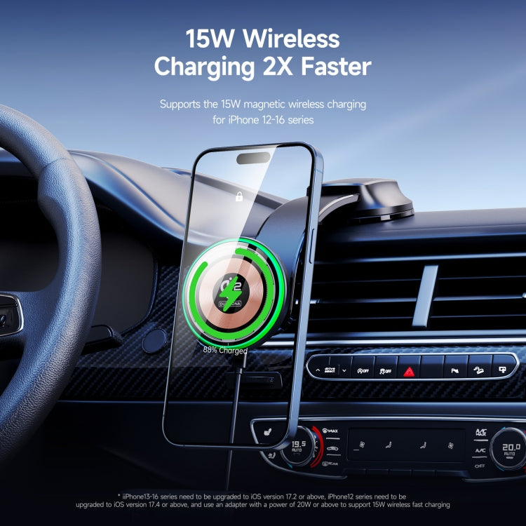 DUZZONA V5 Pro 15W Qi2 Car Magnetic Wireless Charger Phone Holder(Transparent) - Wireless Charger Holders by DUZZONA | Online Shopping UK | buy2fix
