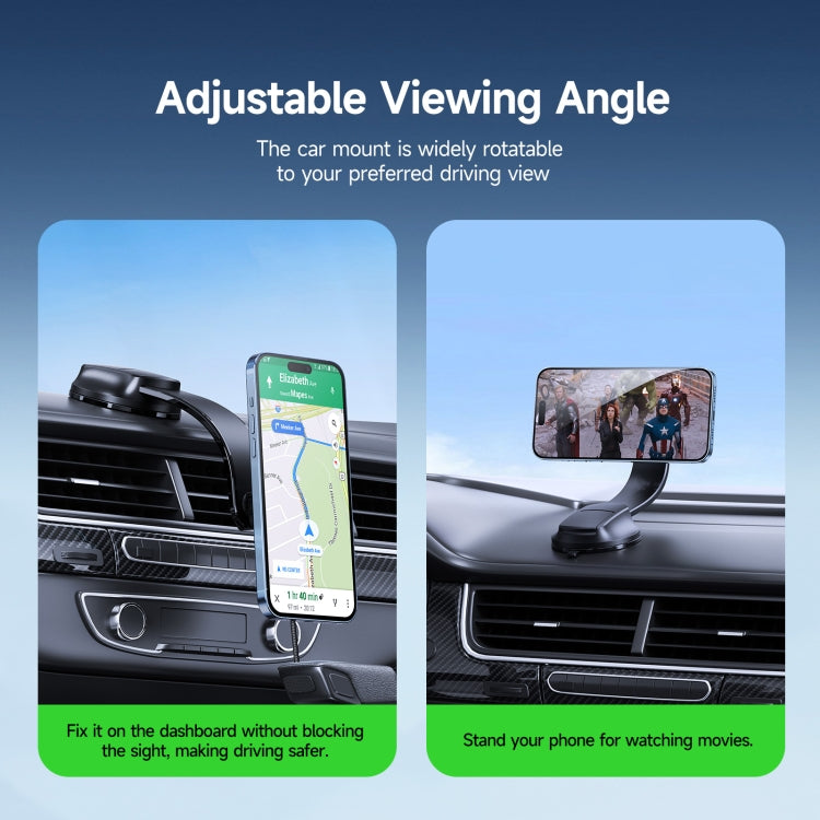 DUZZONA V5 Pro 15W Qi2 Car Magnetic Wireless Charger Phone Holder(Transparent) - Wireless Charger Holders by DUZZONA | Online Shopping UK | buy2fix