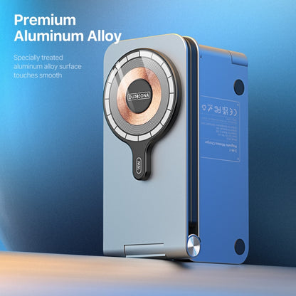 DUZZONA W22 15W 3 in 1 Foldable Magnetic Wireless Charging Stand(Grey) - Wireless Charger by DUZZONA | Online Shopping UK | buy2fix