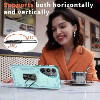 For Samsung Galaxy S25+ 5G Ring Holder PC Hybrid TPU Phone Case(Blue) by buy2fix