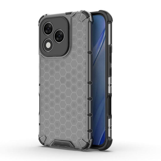 For Honor 400 Lite Global Honeycomb Shockproof Phone Case(Black)