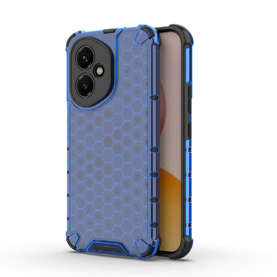 For Honor 400 Global 156.5mm Honeycomb Shockproof Phone Case(Blue)