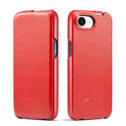 For iPhone 16e Fierre Shann 64 Texture Vertical Flip PU Leather Phone Case(Red) - iPhone 16e Cases by FIERRE SHANN | Online Shopping UK | buy2fix