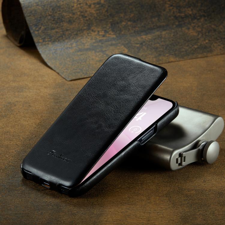 For iPhone 16e Fierre Shann 64 Texture Vertical Flip PU Leather Phone Case(Black) - iPhone 16e Cases by FIERRE SHANN | Online Shopping UK | buy2fix