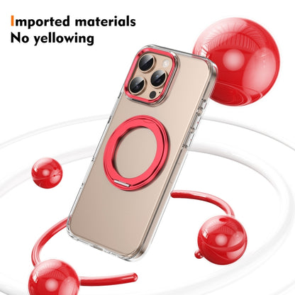 For iPhone 16 Pro Max Ice-Cold Rotating Ring Holder PC MagSafe Phone Case(Red) - iPhone 16 Pro Max Cases by buy2fix | Online Shopping UK | buy2fix