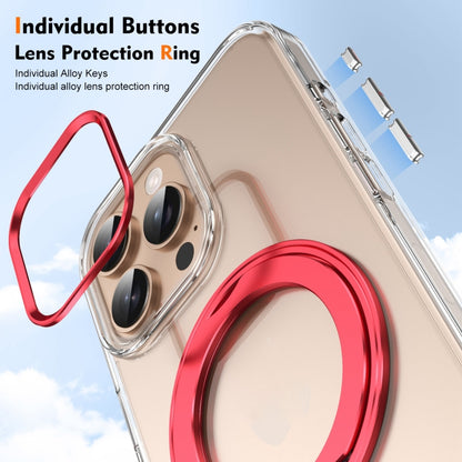 For iPhone 16 Pro Max Ice-Cold Rotating Ring Holder PC MagSafe Phone Case(Red) - iPhone 16 Pro Max Cases by buy2fix | Online Shopping UK | buy2fix