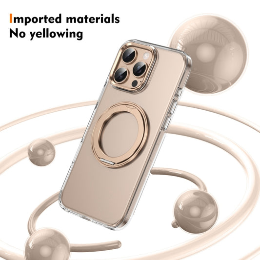 For iPhone 16 Pro Max Ice-Cold Rotating Ring Holder PC MagSafe Phone Case(Desert Gold) - iPhone 16 Pro Max Cases by buy2fix | Online Shopping UK | buy2fix
